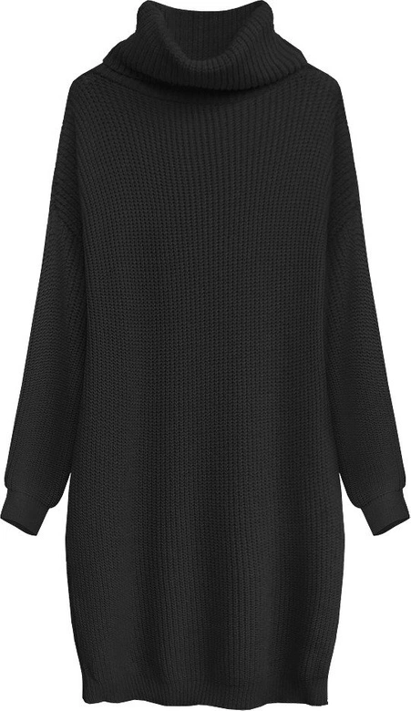 SWETERKOWA SUKIENKA OVERSIZE CZARNA (473ART)