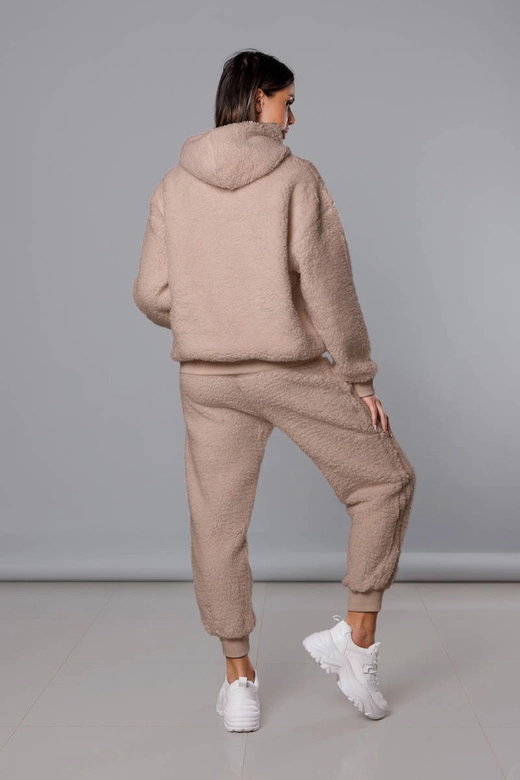 Ciepły komplet dresowy damski miś beżowy (YP-1104)