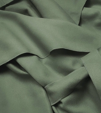 Minimalistyczny płaszcz damski jasny khaki (747ART)