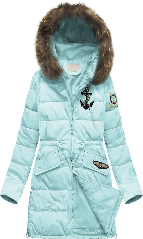 PIKOWANA KURTKA Z NASZYWKAMI MIĘTOWA (08)