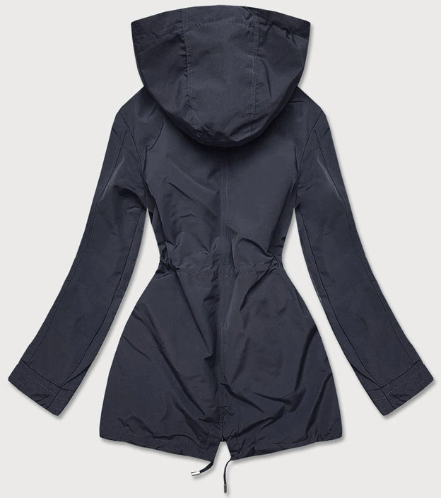Dwustronna kurtka parka damska granatowo-brązowa (xw581x)