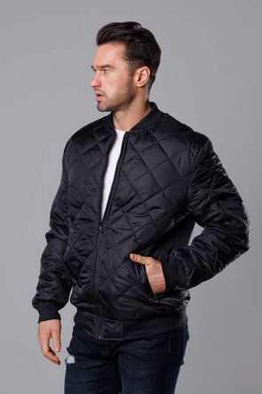 Pikowana bomberka męska czarna (MY01-1)