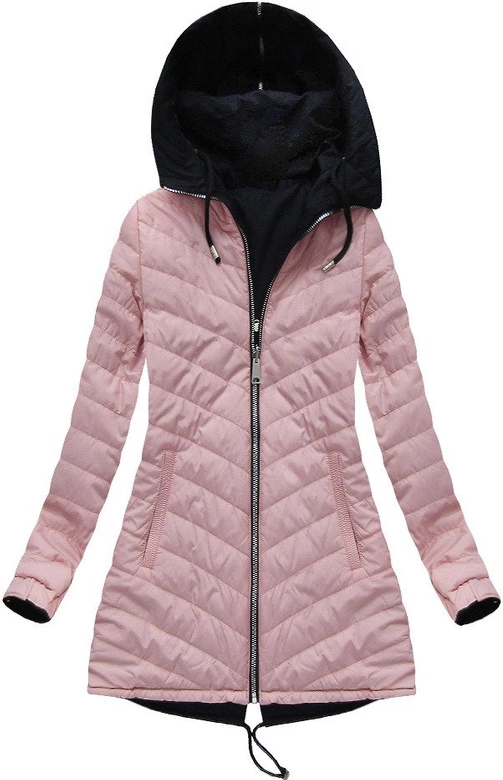 DWUSTRONNA KURTKA Z KAPTUREM GRANATOWA (XW623X)