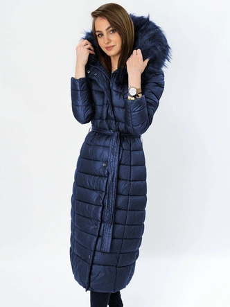 DŁUGA ZIMOWA KURTKA DAMSKA GRANATOWA (7761)