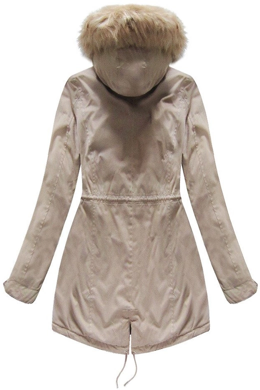 ZIMOWA DAMSKA PARKA Z KAPTUREM BEŻOWA (7617)