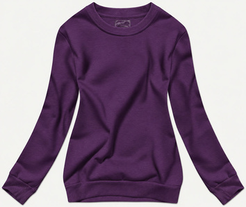 Bluza dresowa damska ze ściągaczami ciemny fioletowy (W01-30)