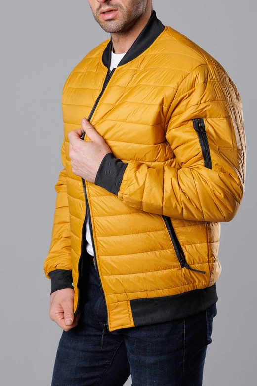 Pikowana bomberka męska ciemnożółta (MY02-23)
