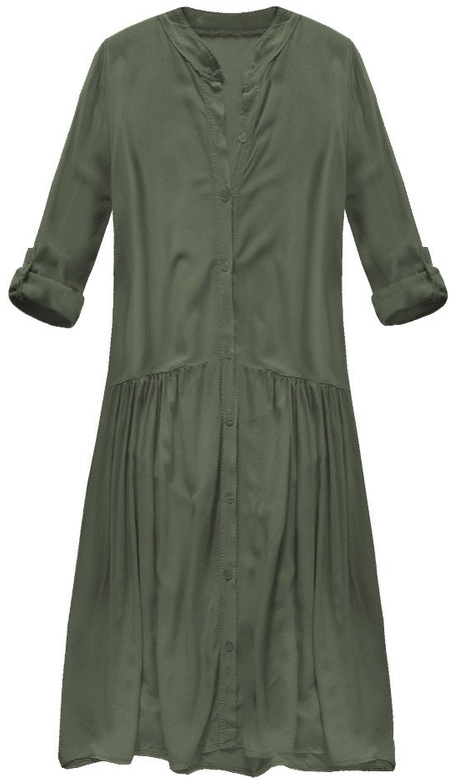 ZWIEWNA SUKIENKA KOSZULOWA KHAKI (142ART)