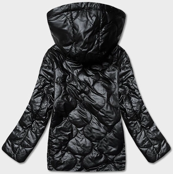 Damska kurtka z odpinanym kapturem czarna (B0131-1)