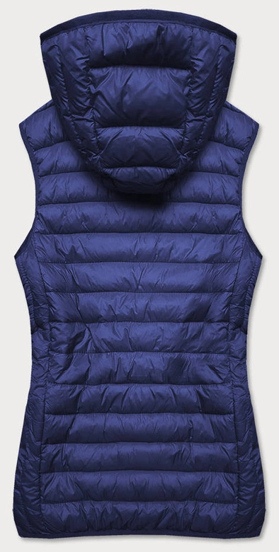 PIKOWANA KAMIZELKA DAMSKA Z KAPTUREM CIEMNONIEBIESKA (13072-215)