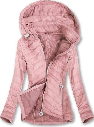 PIKOWANA KURTKA Z KAPTUREM ŁOSOSIOWA (W622BIG)