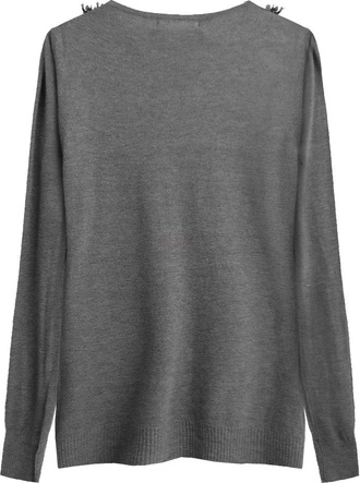 SWETEREK ZE ZDOBIENIAMI CIEMNOSZARY (X1583X)