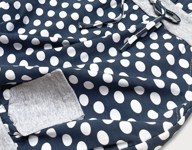 DAMSKA SUKIENKA W GROCHY Z KIESZONKĄ GRANATOWA (1570)