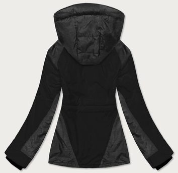 Damska kurtka zimowa narciarska czarna/melanż (b2356)
