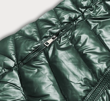 Zimowa kurtka damska z kapturem zielona (TY037-38)