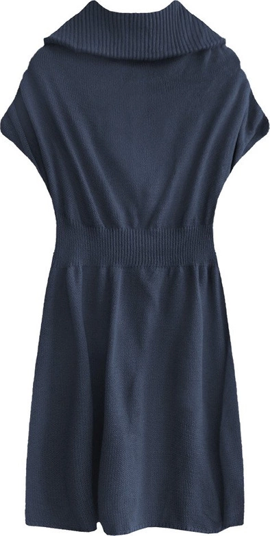 DŁUGI SWETER Z GOLFEM GRANATOWY (X1224X)