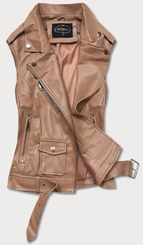 Ramoneska - kamizelka ekoskóra jasnobrązowa (FL202050)