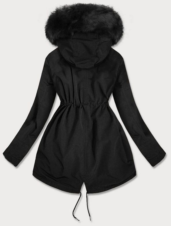 DAMSKA PARKA ZIMOWA CZARNA (W379BIG)