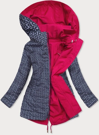 Dwustronna kurtka parka damska różowa (w580)