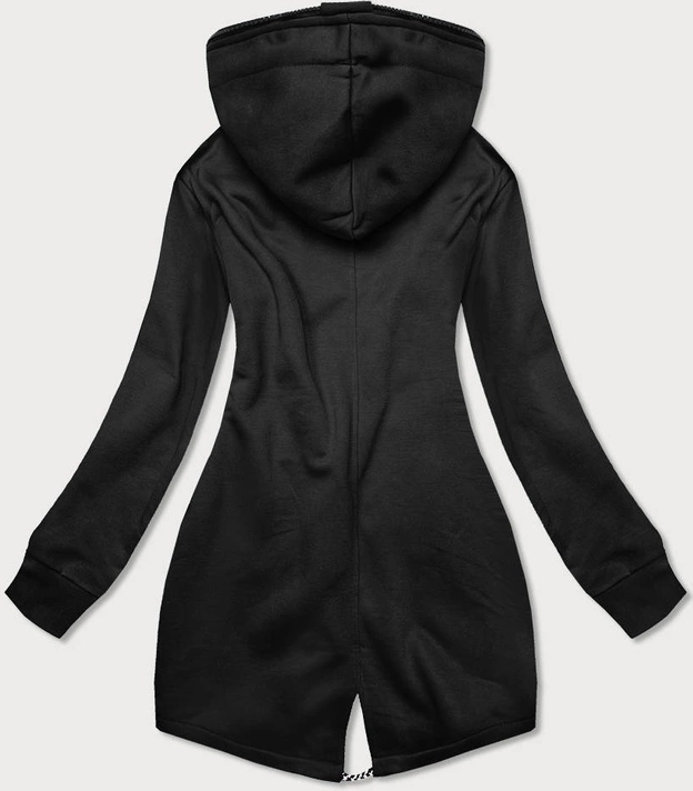 DŁUGA DAMSKA BLUZA SPORTOWA CZARNA (AMG816)