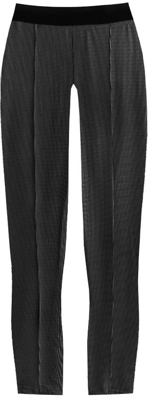 BŁYSZCZĄCE LEGGINSY W GEOMETRYCZNY WZÓR CZARNE (316ART)