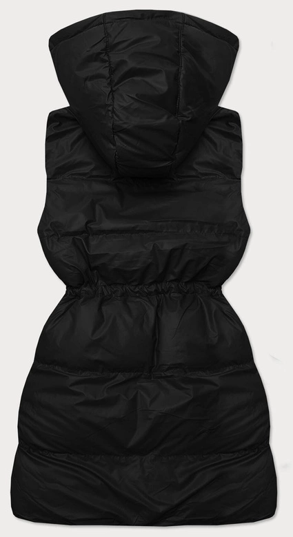 Prosta kamizelka puchowa damska czarna (5M3186-392)