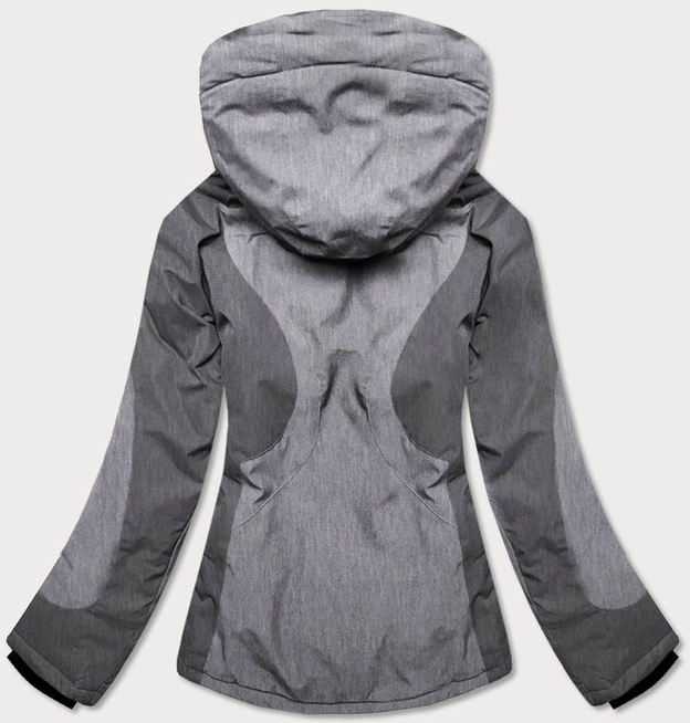 DAMSKA KURTKA NA NARTY SZARY/MELANŻ (B2353)