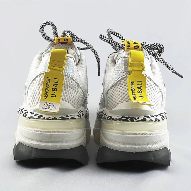 Damskie sneakersy panterka białe (bx1827-sp)
