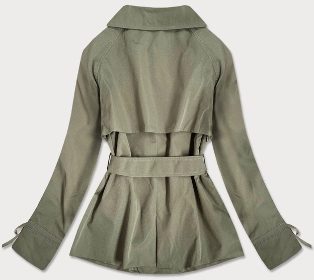 Cienka kurtka damska z kołnierzem khaki (9033#)