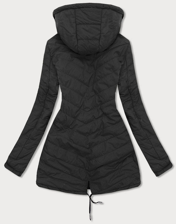 DWUSTRONNA KURTKA PARKA DAMSKA CZARNO-BIAŁA (W656BIG)