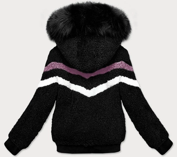 DWUSTRONNA KRÓTKA KURTKA DAMSKA ZIMOWA CZARNA (H1032-01)