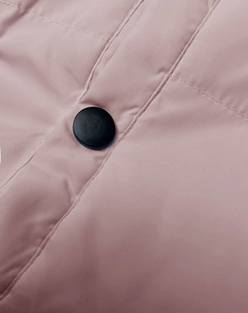 Puchowa kamizelka damska ze stójką różowa (5M3150-46)