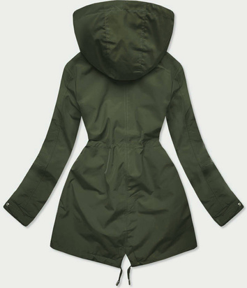 Dwustronna kurtka parka damska khaki-brązowa (xw581bigx)