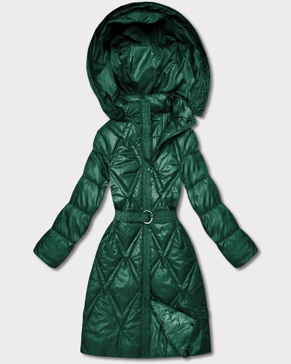 Pikowany płaszcz przejściowy z kapturem Goodlookin zielony (Y3-9215-33)