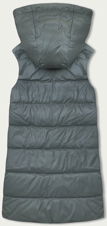 Bezrękawnik damski z kapturem khaki (B8212-11)