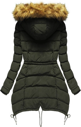 PIKOWANA KURTKA Z KAPTUREM KHAKI (3501W)