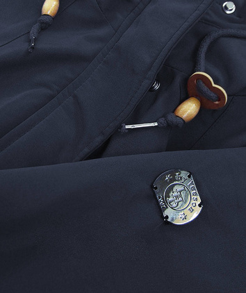 Wodoodporna parka damska na futerku granatowa (m-933)