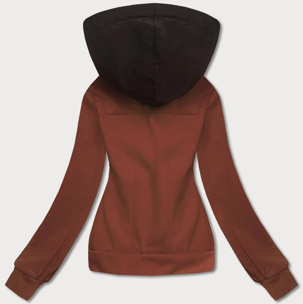 Krótka bluza rozpinana damska brązowa (AMG-63)