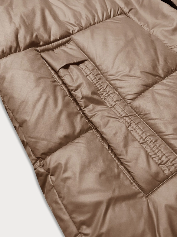 Zimowa kurtka damska z kapturem Glakate kakao (LU-238001#)