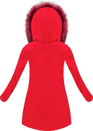KRÓTKI PŁASZCZ ZIMOWY Z KAPTUREM CZERWONY (6257)