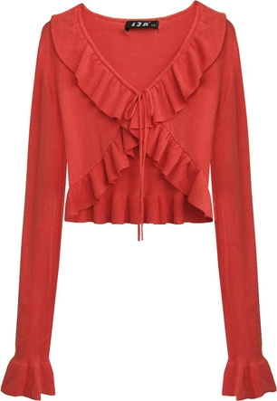 KRÓTKI WIĄZANY SWETEREK KORALOWY (1578)