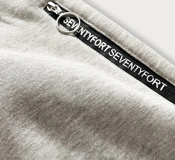 DAMSKA BLUZA DRESOWA Z KONTRASTOWYM ZAMKIEM SZARA (AMG837A)