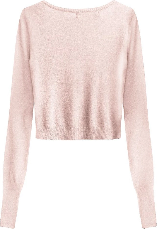 KRÓTKI ZDOBIONY SWETEREK PUDROWY RÓŻ (1550)