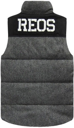 MĘSKA KAMIZELKA Z PUCHEM NATURALNYM SZARA (5007)