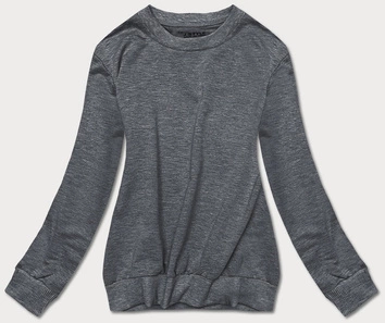 Cienka bluza dresowa damska ze ściągaczami ciemna szara (68W05-5)