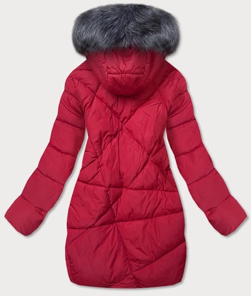PIKOWANA KURTKA ZIMOWA Z KAPTUREM CZERWONA (B2702-4)