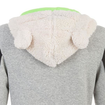 GRUBA BLUZA Z POMPONAMI SZARA CIEMNA (AY703)