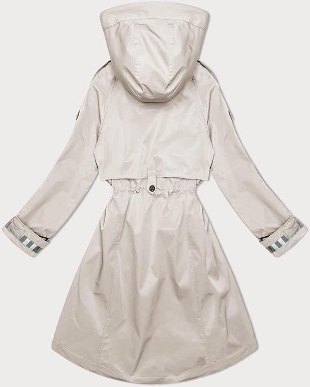 Cienka parka damska z kapturem BH Forever jasny beż(1) (BH-2403)