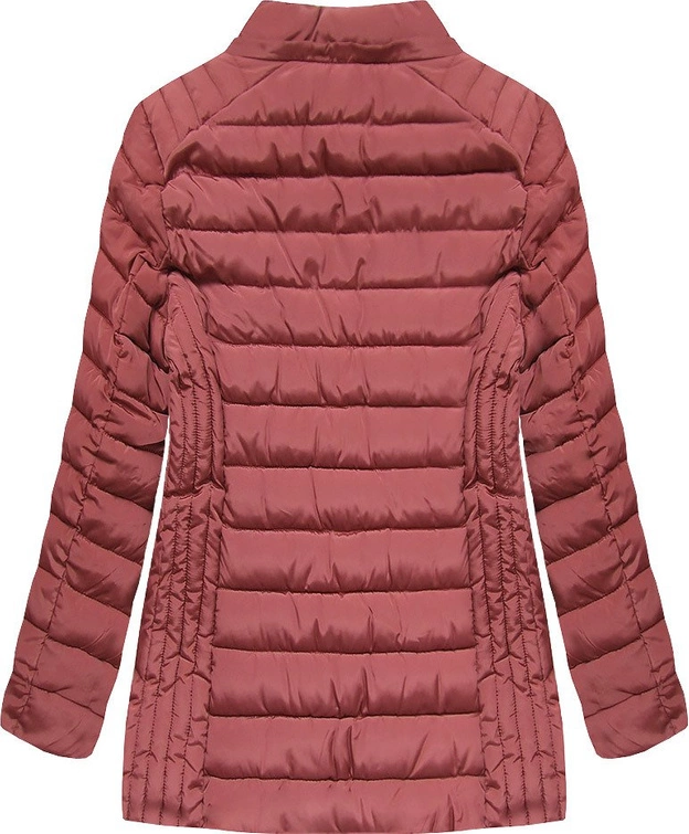 PIKOWANA DAMSKA KURTKA ZIMOWA Z KAPTUREM RÓŻOWA (B2630-30)