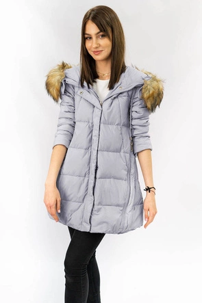 KURTKA DAMSKA ZIMOWA Z PUCHEM NATURALNYM WRZOSOWA (8061)